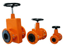 Selection of Manual Pinch Valves in a range of diameters