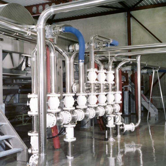 Pinch Valves used for mass distribution of wine