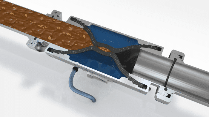 air flow valve shutting off chocolate and hazelnuts