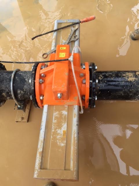 pneumatic shutoff valve for waste water