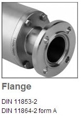 Flanged pinch valve end connections