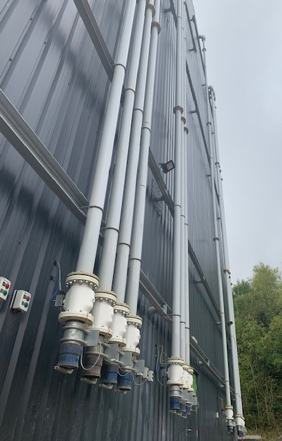 VF pinch valves for silo filling in glass processing