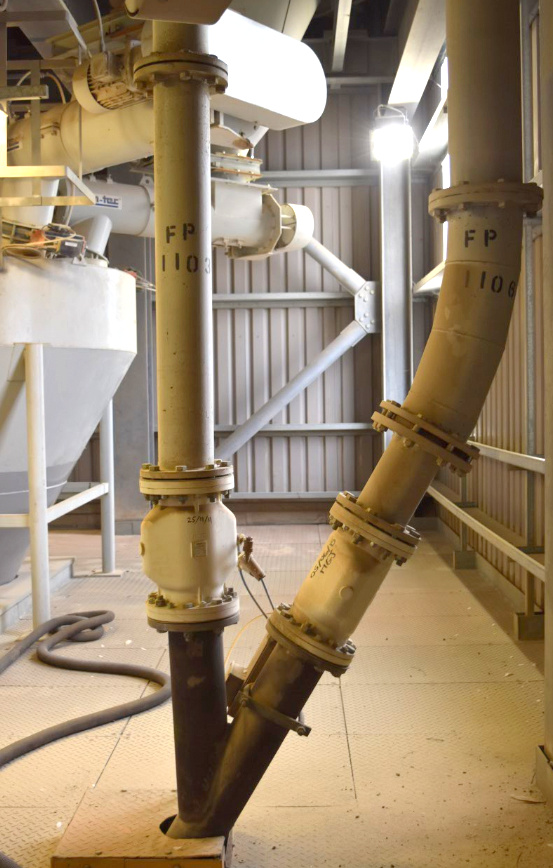 silo diverter system pinch valves for abrasive dry mortar