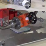 gypsum slurry mixer with hand operated pinch valve