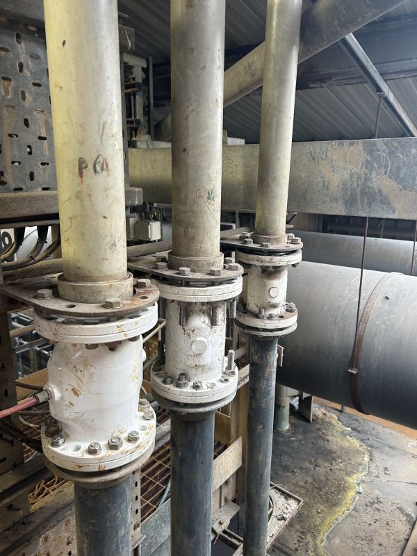valves for acids on chemical waste treatment plant